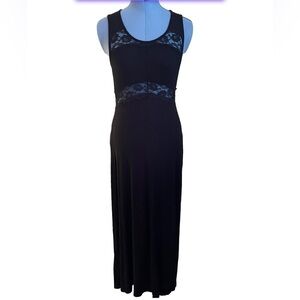 HEARTS Black Lace Sleeveless Maxi Dress Size M